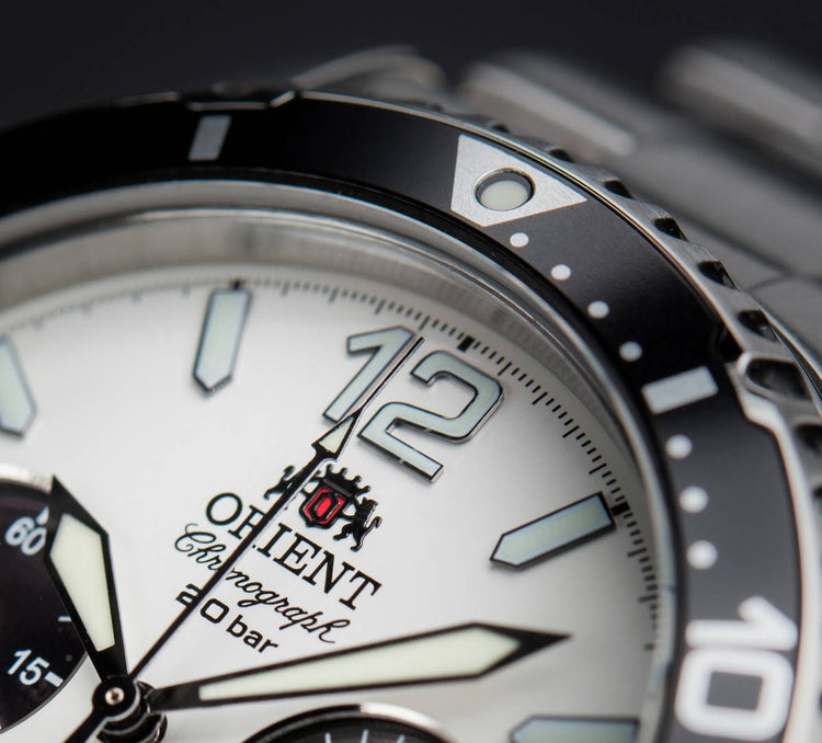 ORIENT Men's Solar Sports Diver Chronograph Watch Panda RA-TX0203S10B image 5