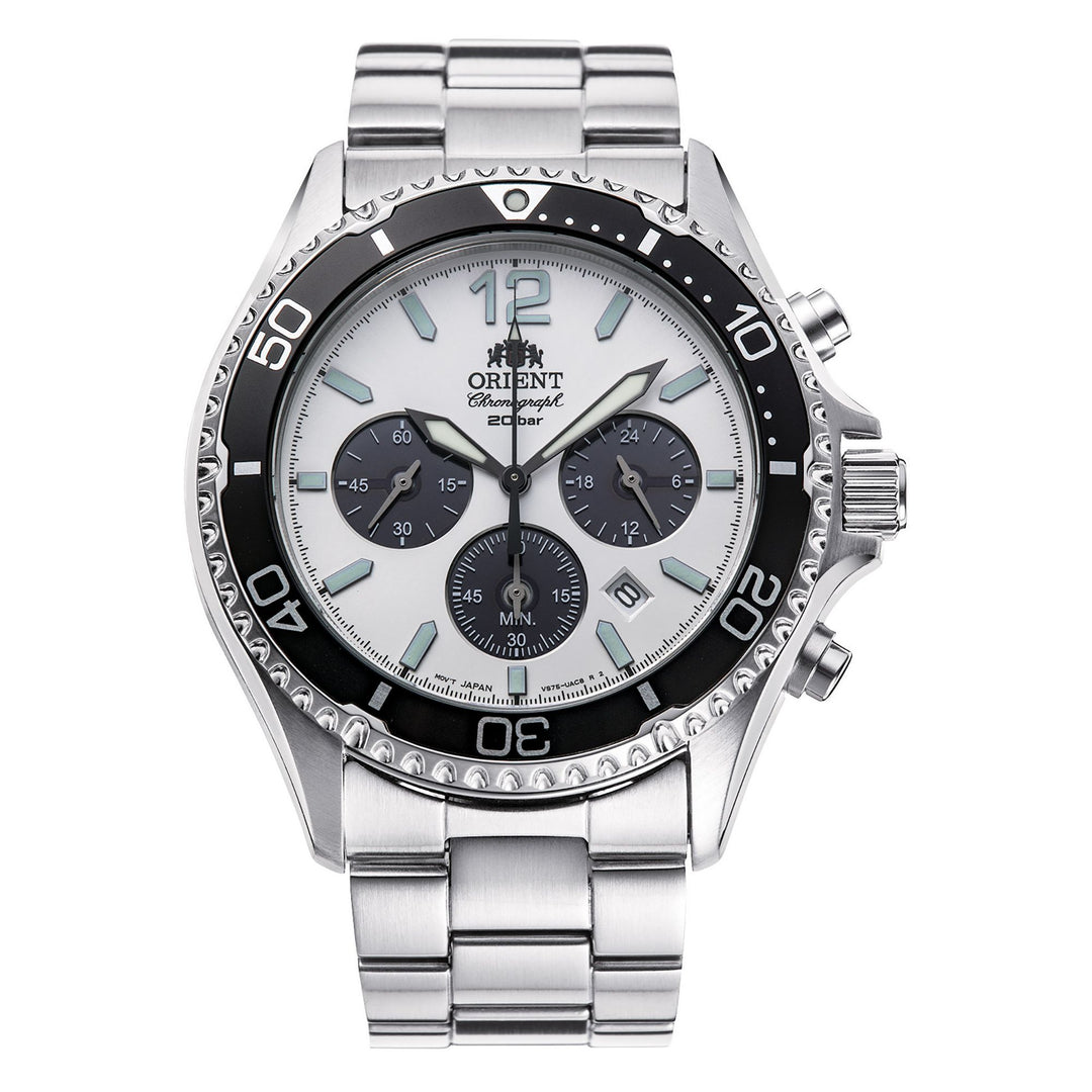 ORIENT Men's Solar Sports Diver Chronograph Watch Panda RA-TX0203S10B image 0