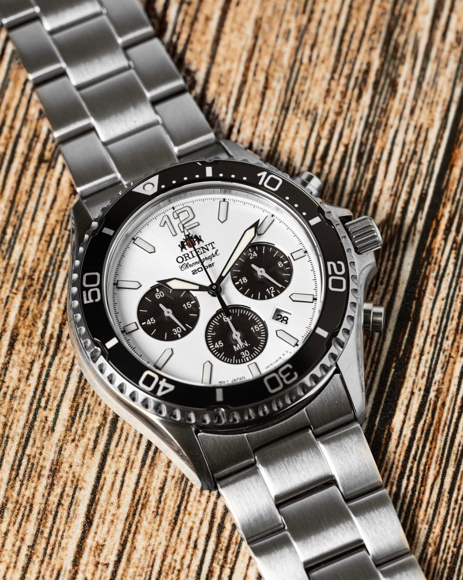 ORIENT Men's Solar Sports Diver Chronograph Watch Panda RA-TX0203S10B image 1