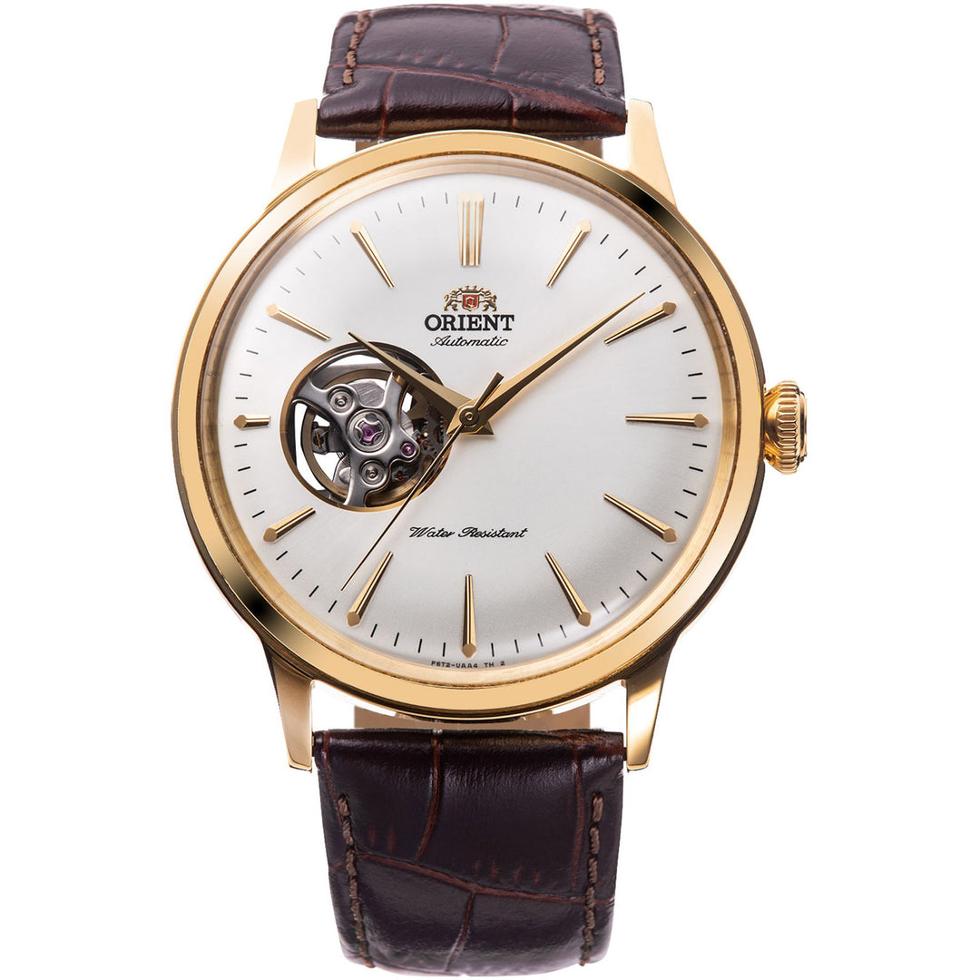 ORIENT Men's Bambino Automatic Classic Open Heart Watch Gold/Brown RA-AG0003S image 0