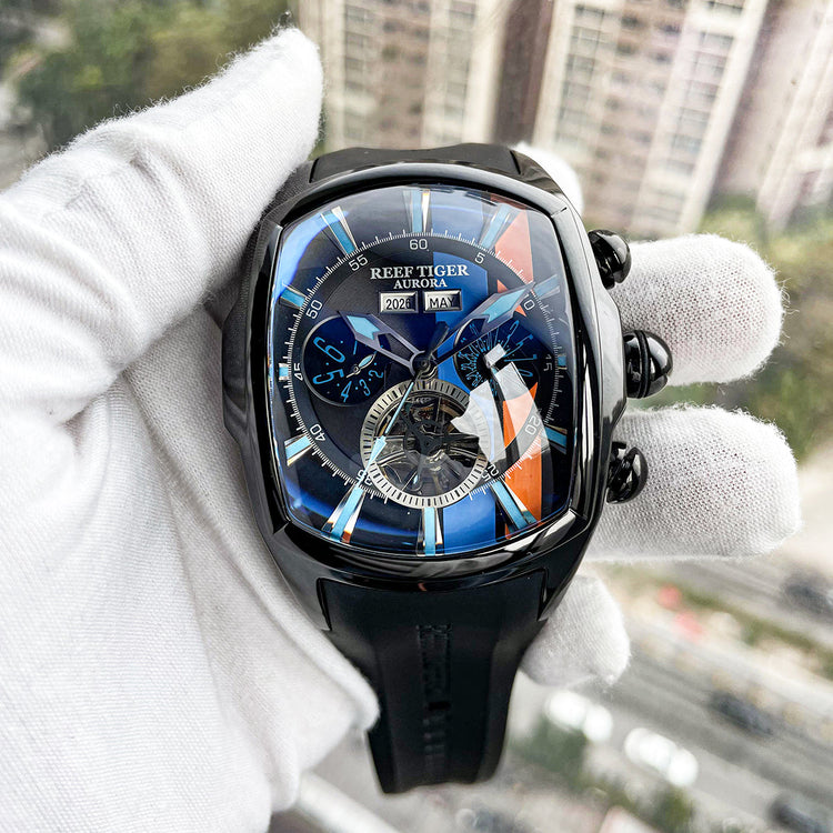 Reef Tiger Men's Aurora Tank Racing Sport Automatic Watch image 2