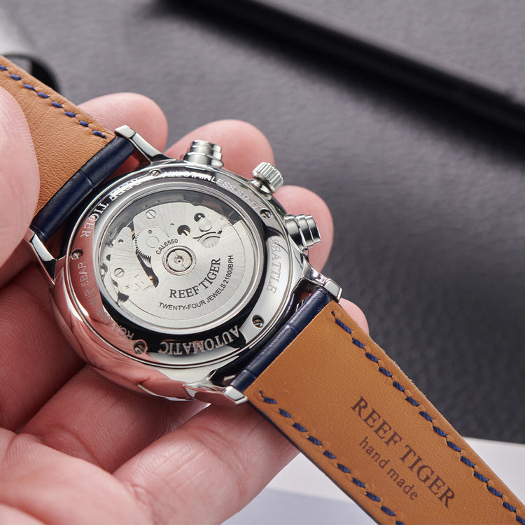 Reef Tiger Men's Seattle Chiefs Automatic Luxury Vintage Dress Chronograph Watch image 7