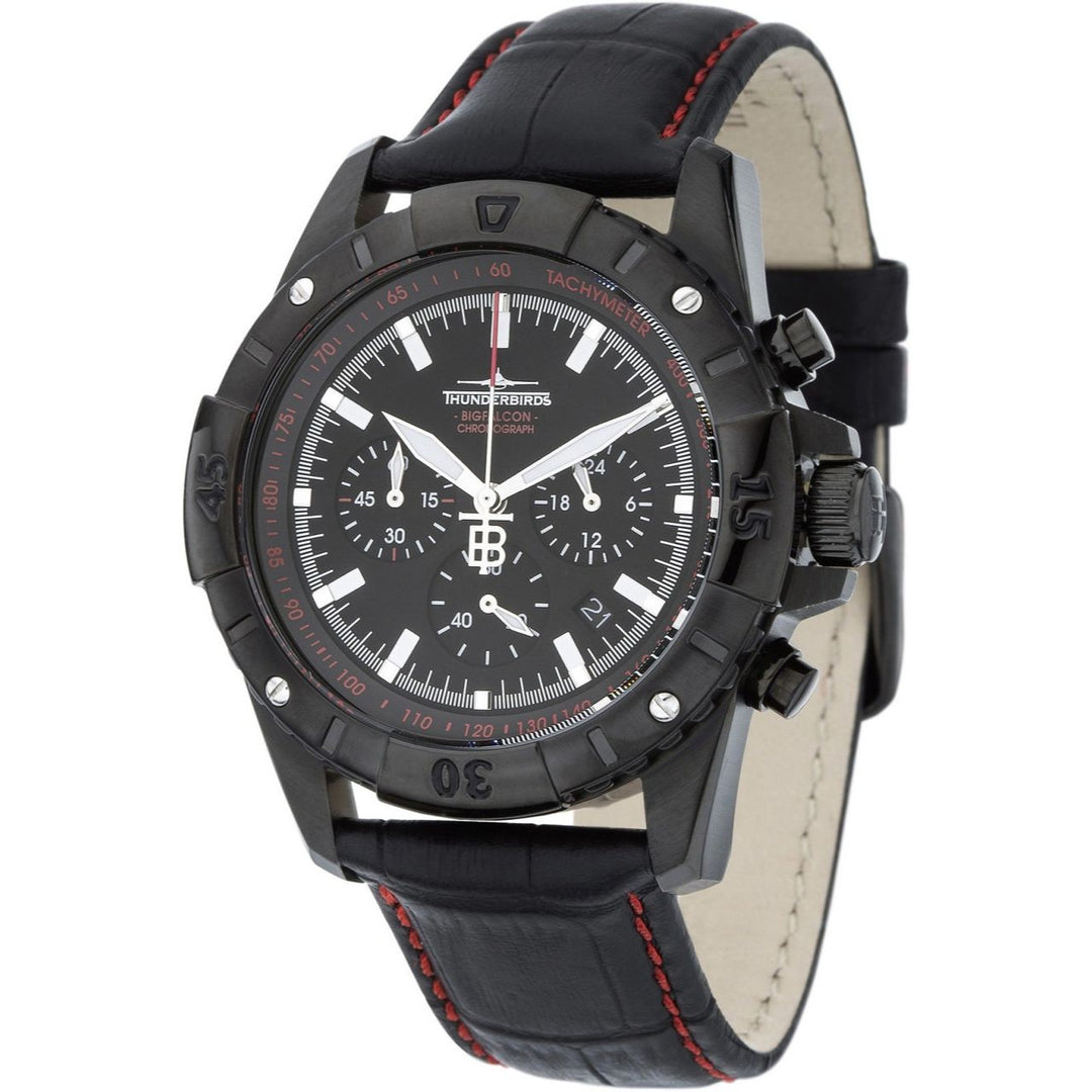 THUNDERBIRDS Big Falcon Aviator 42mm Chronograph Watch Black/Red image 0
