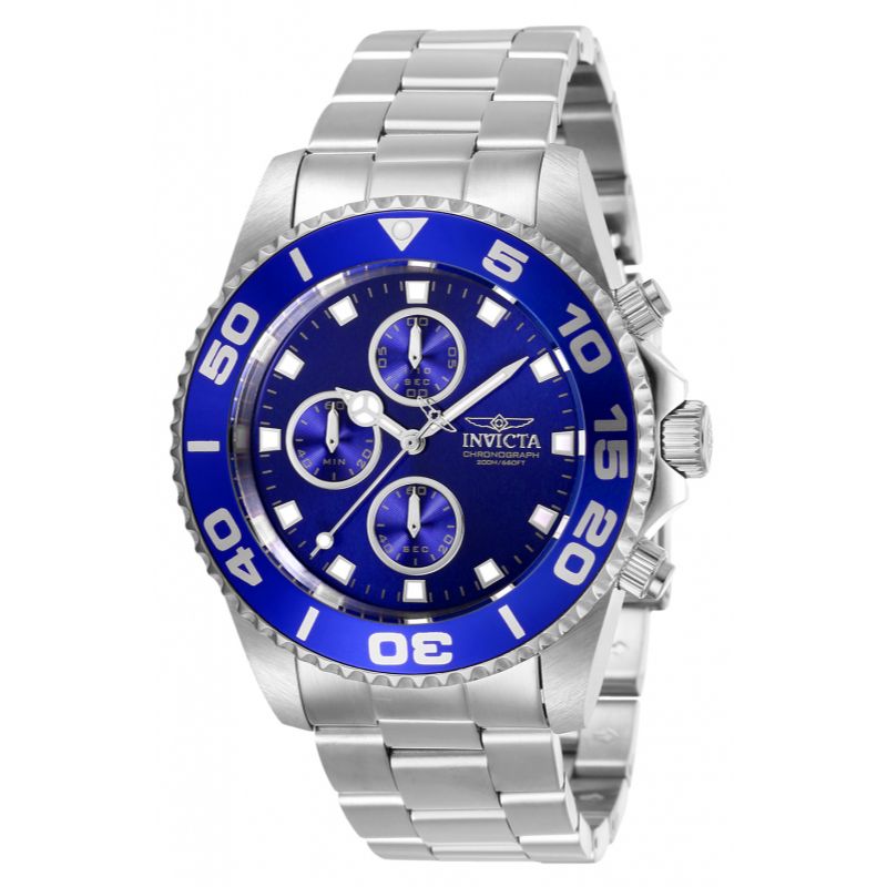 INVICTA Men's Pro Diver Chronograph 43mm Watch Silver/Blue image 0