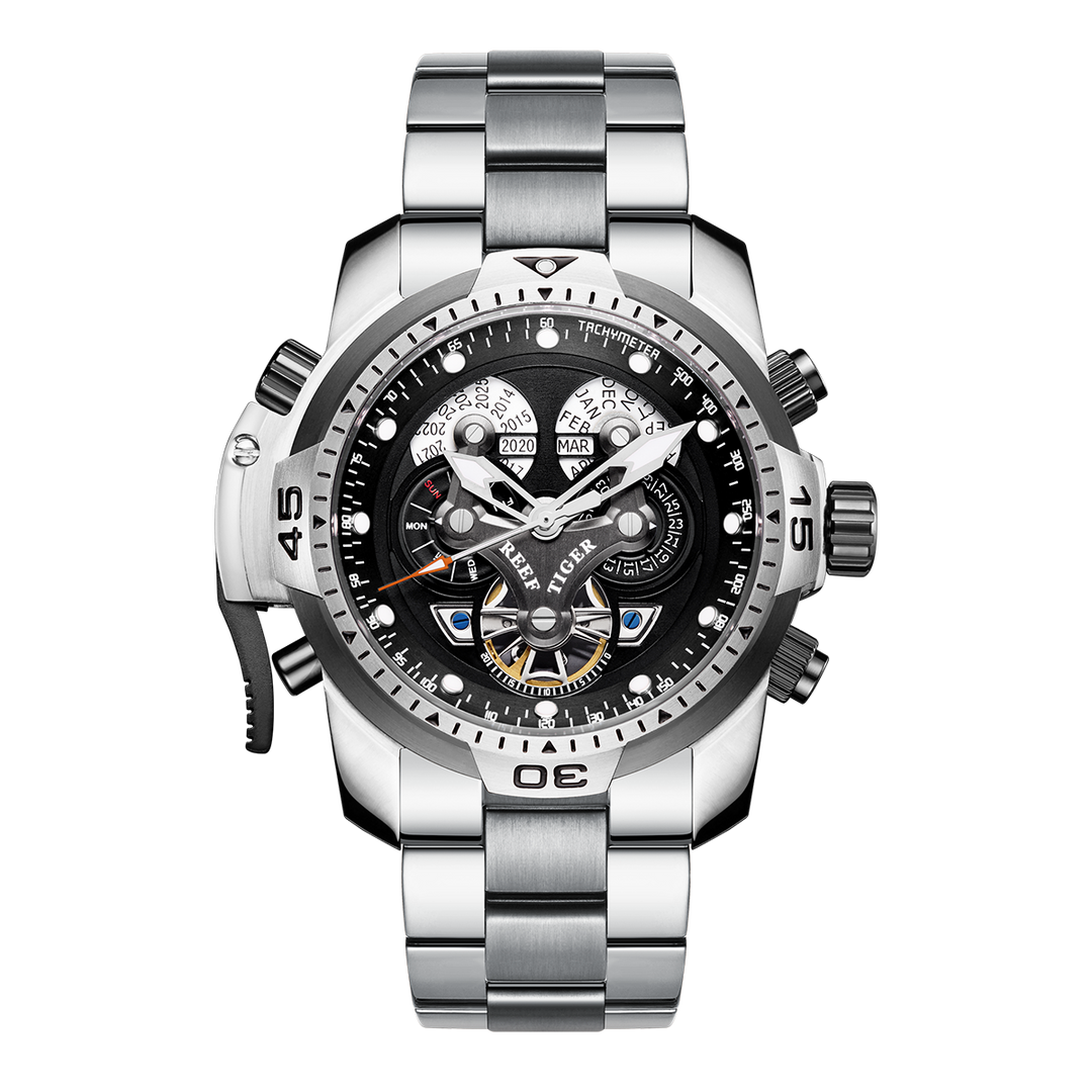 Reef Tiger Men's Aurora Concept Skeleton Automatic Mechanical Watch image 0