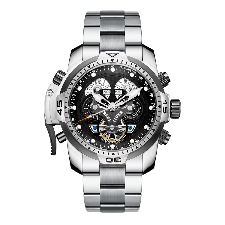 Reef Tiger Men's Aurora Concept Skeleton Automatic Mechanical Watch image 0