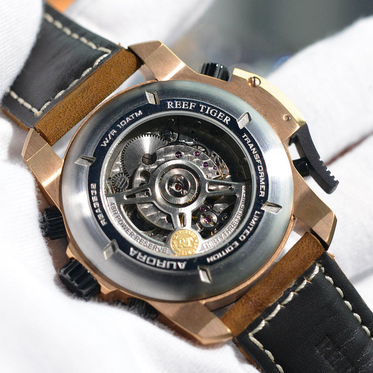 Reef Tiger Men's Aurora Transformers Skeleton Automatic Mechanical Watch image 7