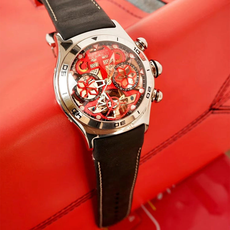 Reef Tiger Men's Aurora Air Bubbles Automatic Mechanical Skeleton Watch image 2