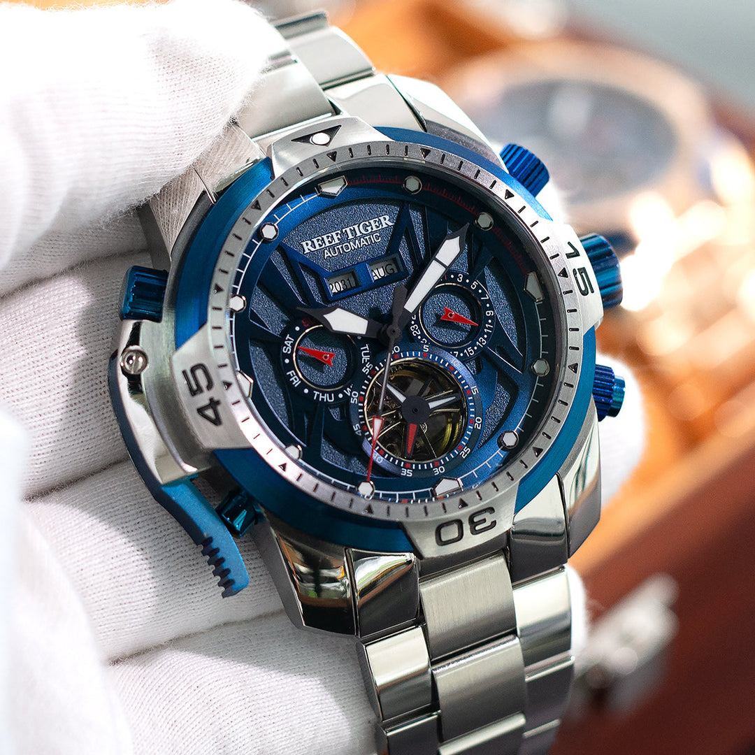Reef Tiger Men's Aurora Transformers Skeleton Automatic Mechanical Watch image 4