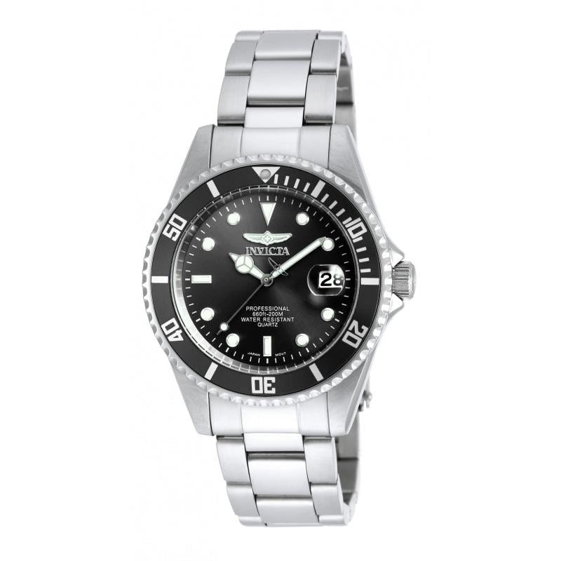 INVICTA Men's 37.5mm Pro Diver Watch Silver/Black