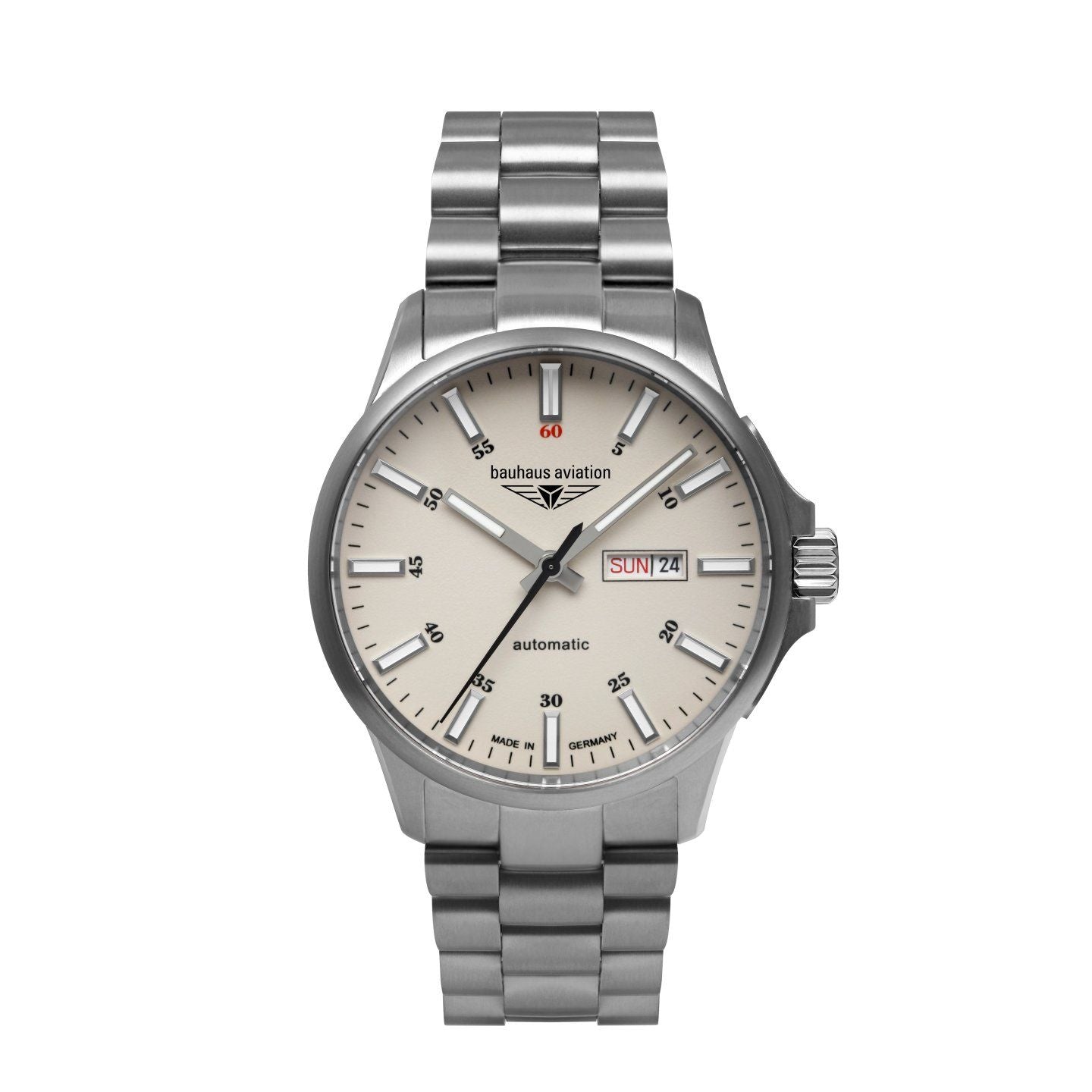 BAUHAUS AVIATION Men’s Titanium Automatic Day Date Watch 2866M5 image 0