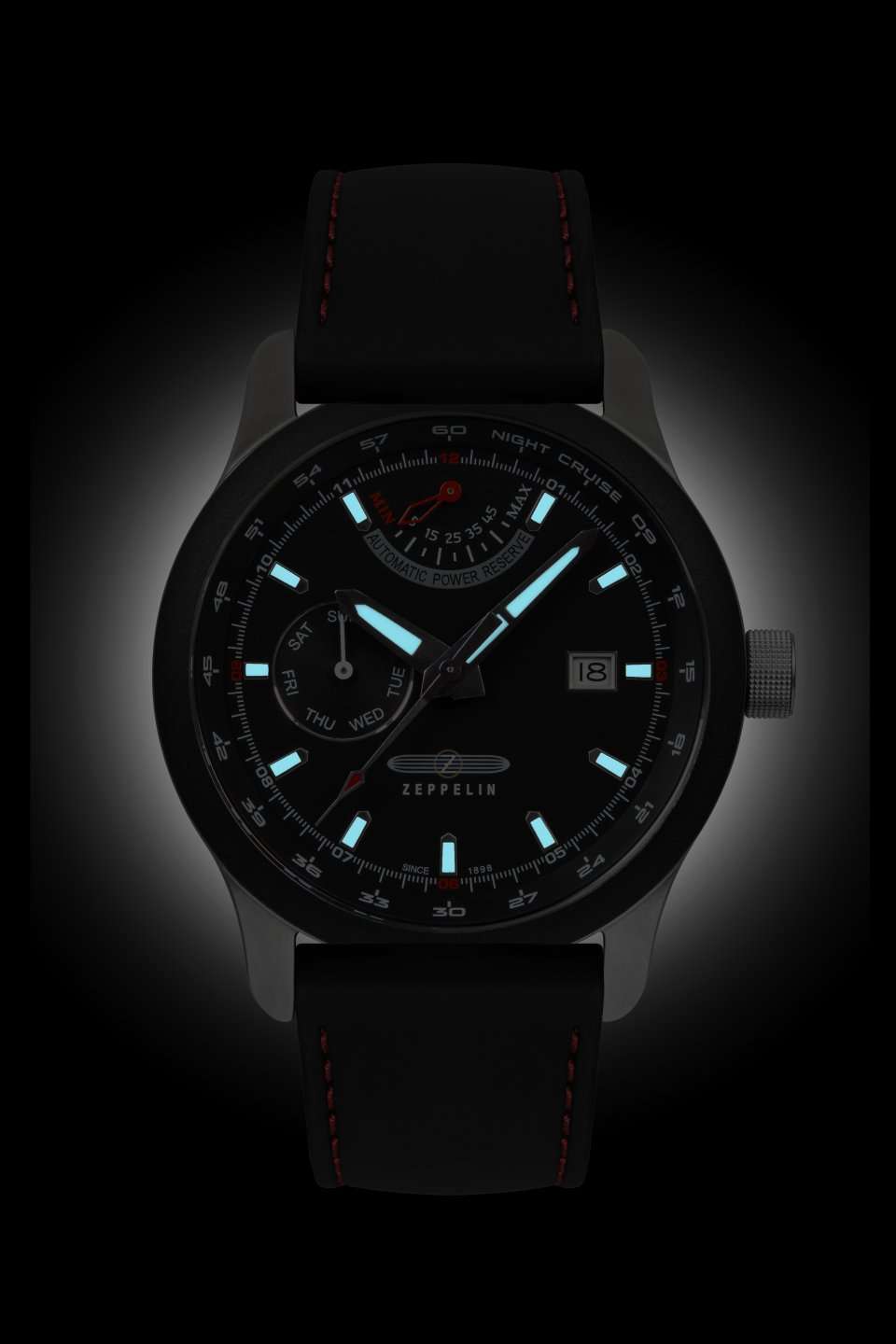 ZEPPELIN Men's Night Cruise Automatic Power Reserve Watch 72622 image 1