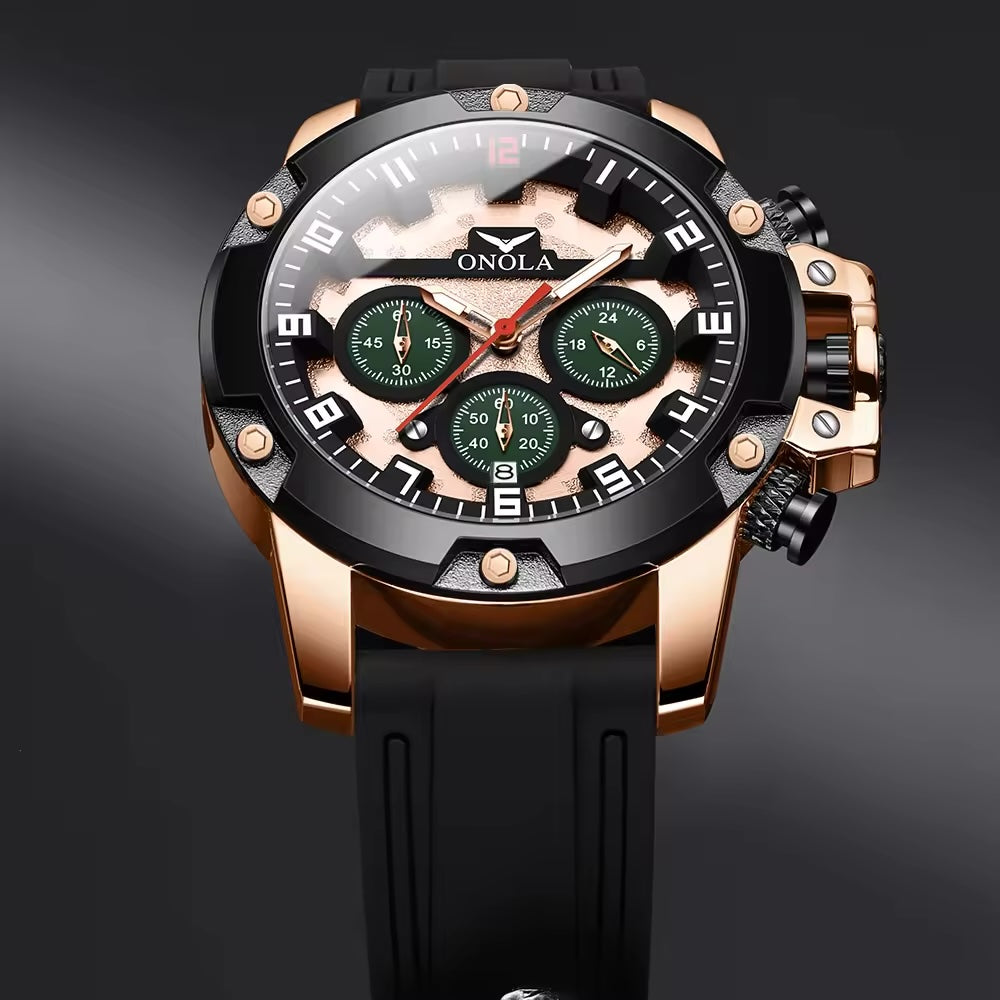 ONOLA Freeman Quartz Chronograph Silicone Strap Watch image 6
