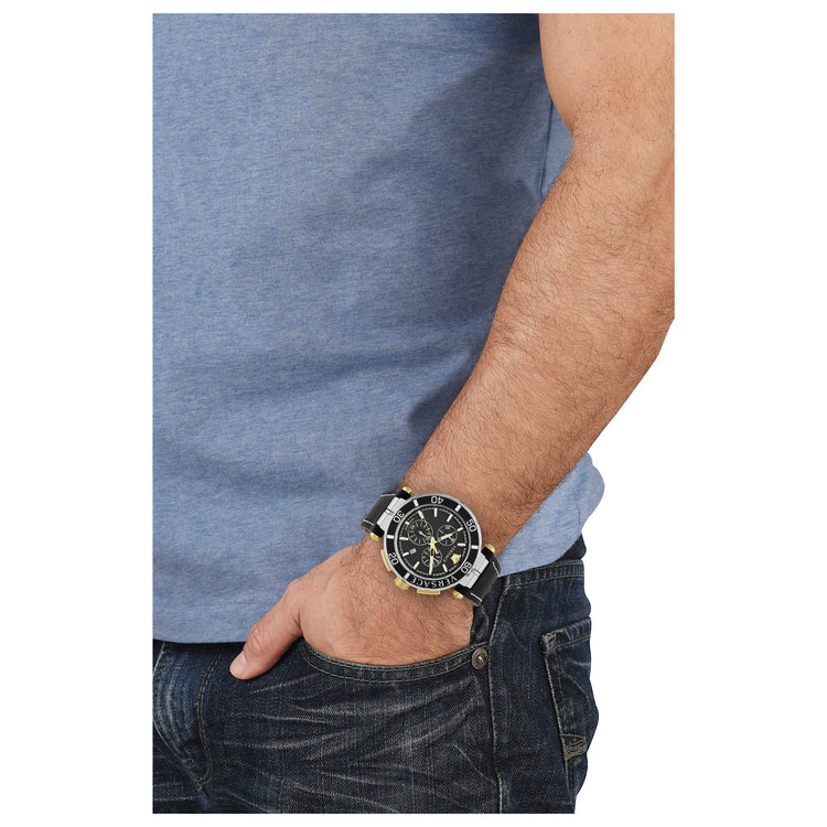 Versace Men's Watch 45mm Greca Chronograph Black image 3