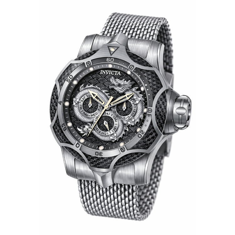 INVICTA Men's Reserve Venom Dragon 53mm Chronograph Watch Black Mesh Bracelet image 1