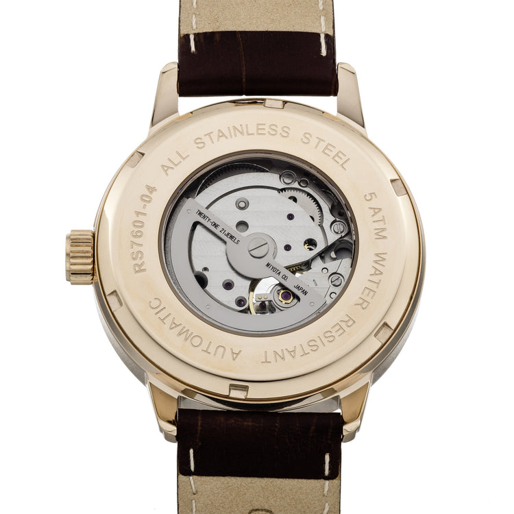 RIEDENSCHILD PRECISION INSTRUMENTS GERMANY Men's Automatic Reich Power Reserve Watch Gold/Brown image 1
