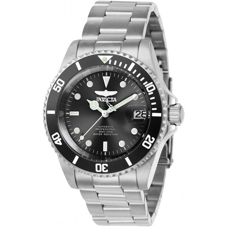 INVICTA Men's Pro Diver Automatic 40mm Watch Silver/Black