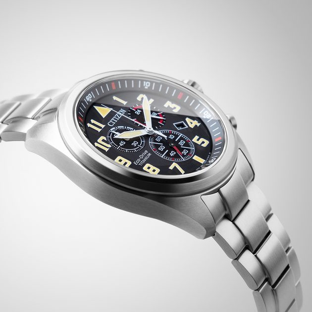 CITIZEN Garrison Super Titanium Pilot Chronograph Watch AT2480-81E