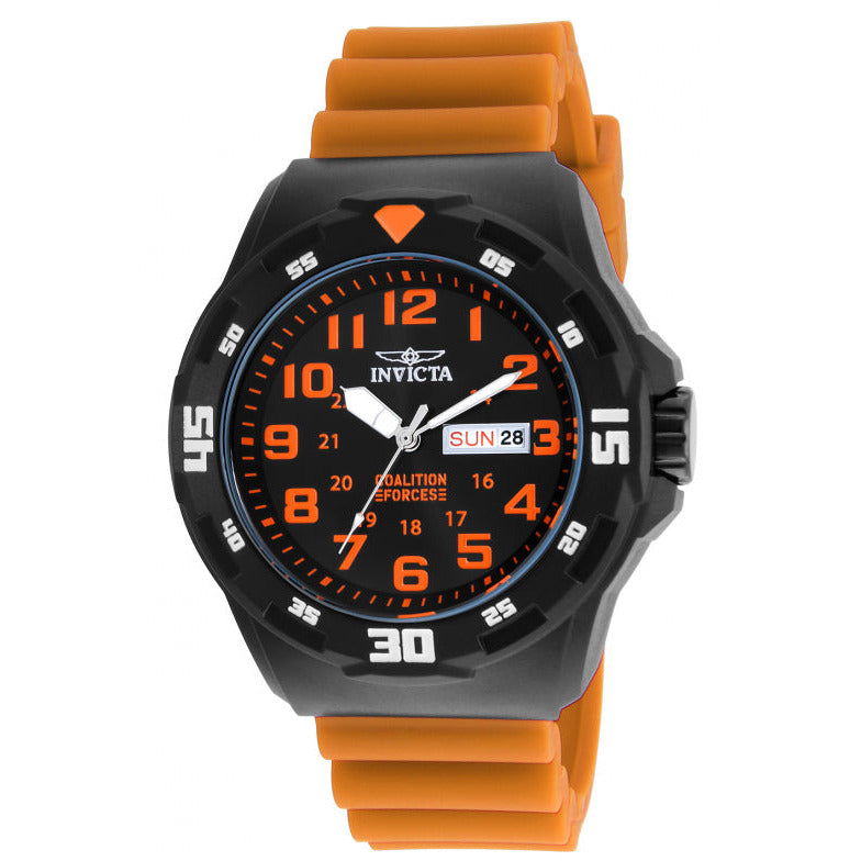 INVICTA Men's Coalition Forces 45m Black/Orange Watch