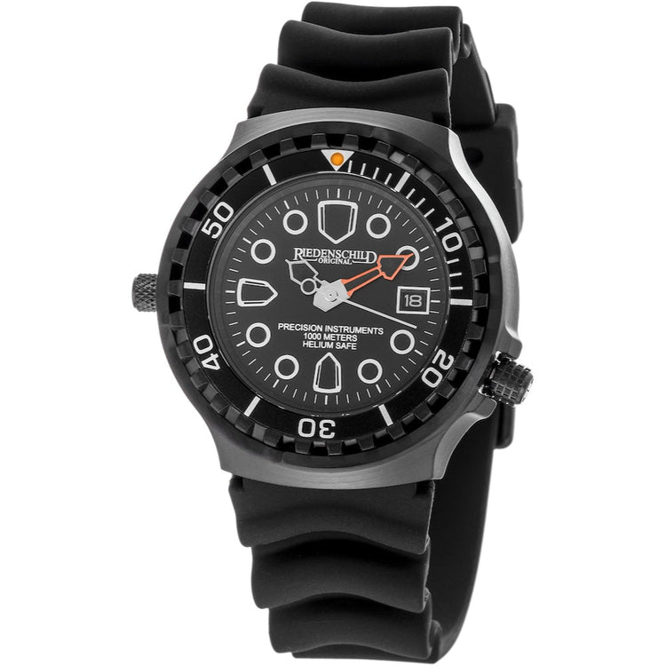 RIEDENSCHILD PRECISION INSRUMENTS GERMANY Divers Taucheruhr 1000m Helium Valve Watch Black image 0