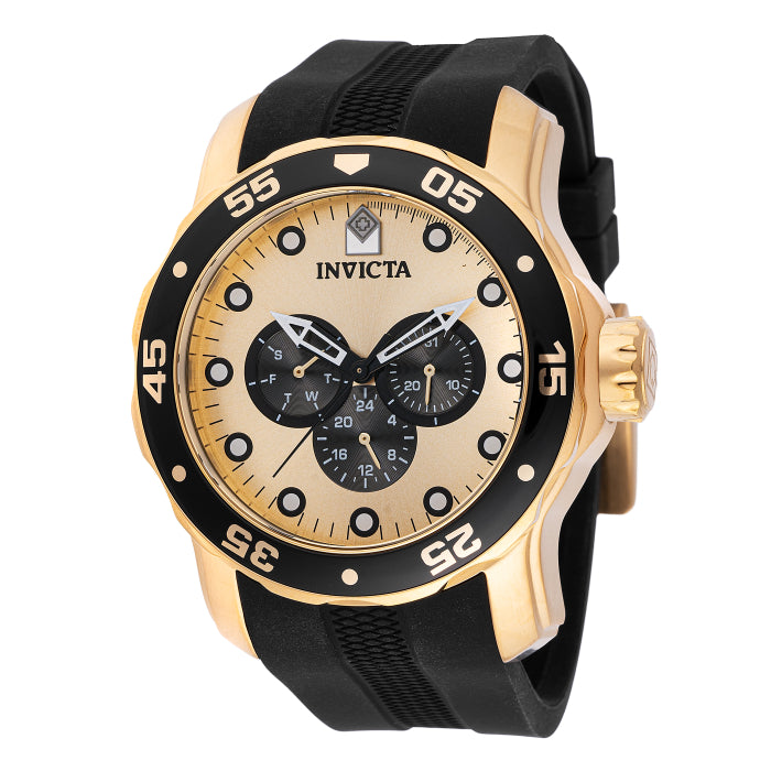INVICTA Men's Pro Diver Colossus 48mm Chronograph Silicone Watch Gold image 0