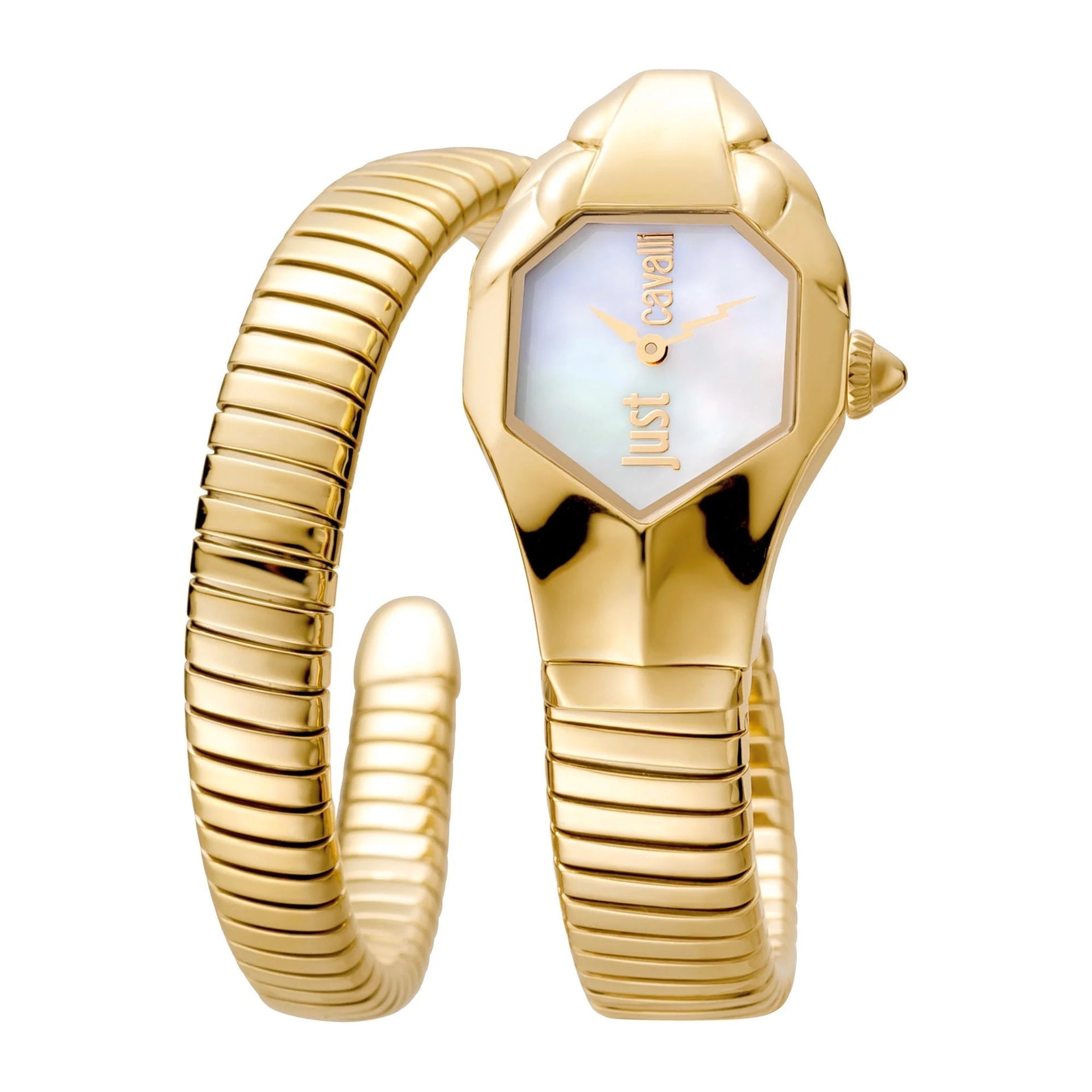 Just Cavalli Signature Snake Glam DNA Yellow Gold MOP image 0