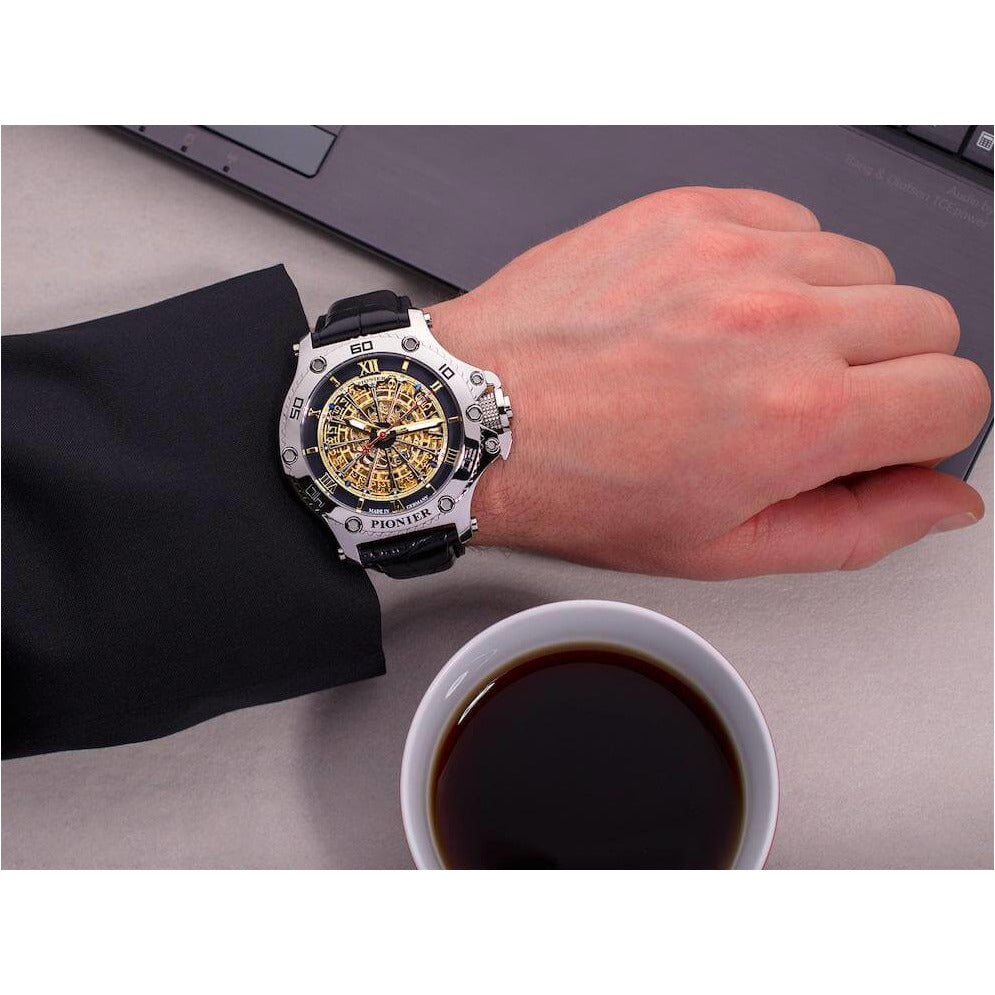 TUFINA GERMANY BARCELONA PIONIER SILVER | BLACK WHITE Watch