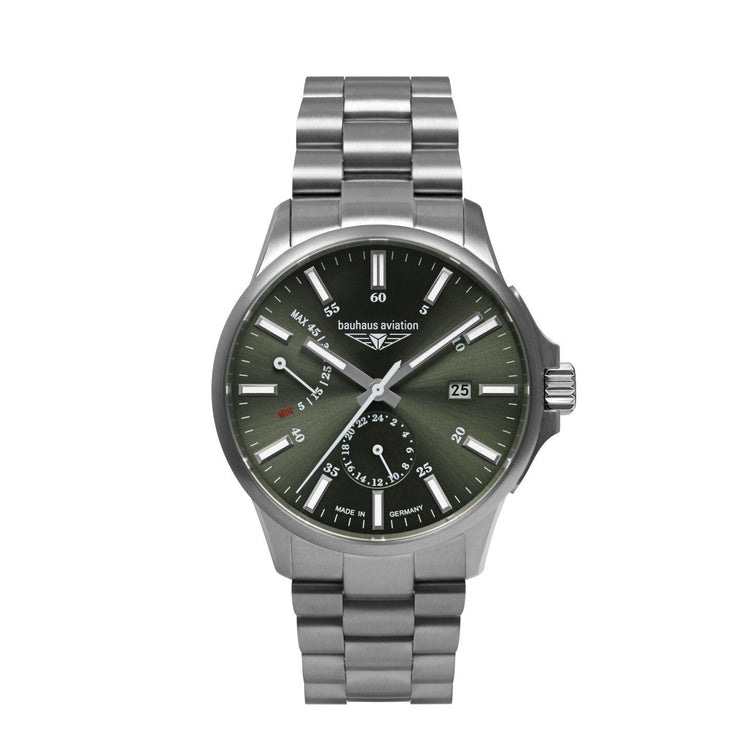 BAUHAUS AVIATION Men’s Titanium Automatic Power Reserve Watch 2860M4 image 2