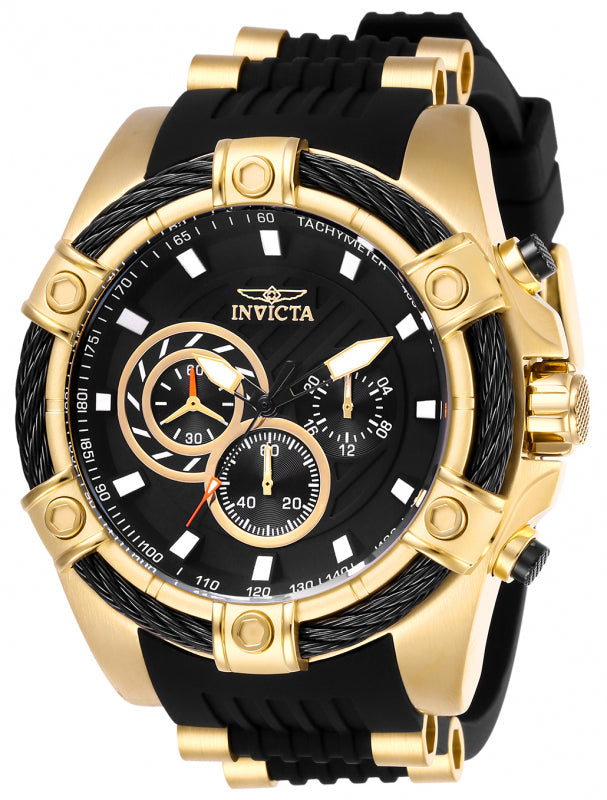 INVICTA Men's Bolt 52mm Chronograph Watch Gold/Black