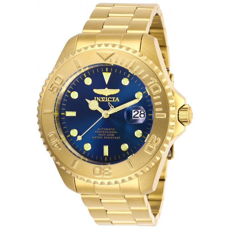 INVICTA Men's Pro Diver Automatic 47mm Watch Full Gold / Blue