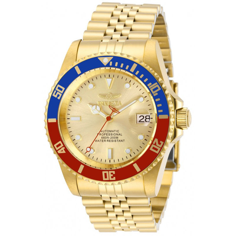 INVICTA Men's 42mm Pro Diver Automatic Jubilee Bracelet 200m Watch Gold/Champagne/Pepsi