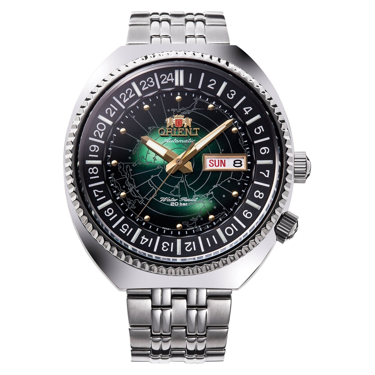ORIENT Men's Revival World Map Automatic Watch RA-AA0E02E – TIME MACHINES