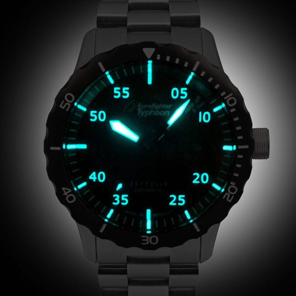 ZEPPELIN Men's Eurofighter Typhoon Automatic 7268M-3 Night-Glow Watch + FREE Leather Strap image 1