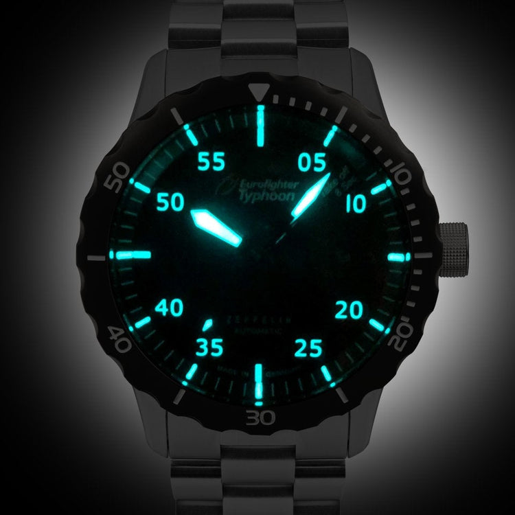 ZEPPELIN Men's Eurofighter Typhoon Automatic 7268M-3 Night-Glow Watch + FREE Leather Strap image 1