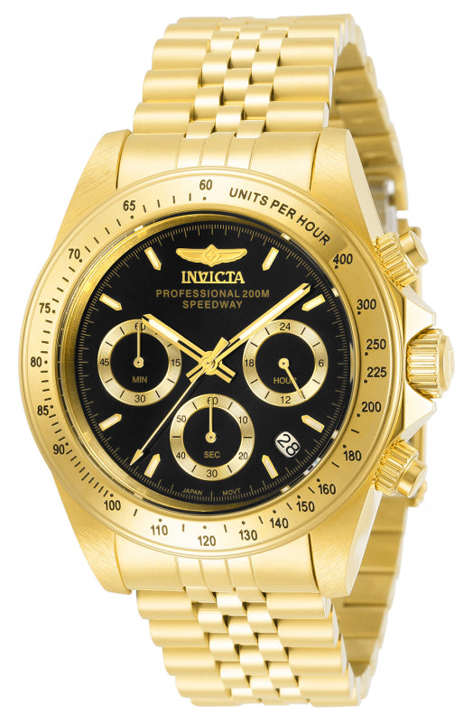 INVICTA Men's Speedway Chronograph 39.5mm Watch Jubilee Bracelet Gold/Black