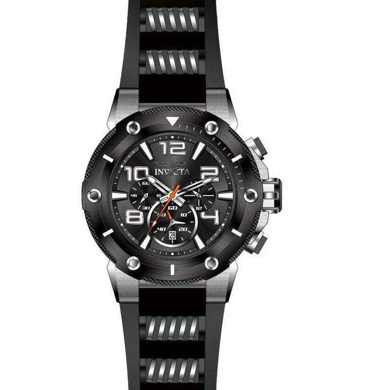 INVICTA Men's Speedway Fury 51mm Silicone Watch Black/Silver