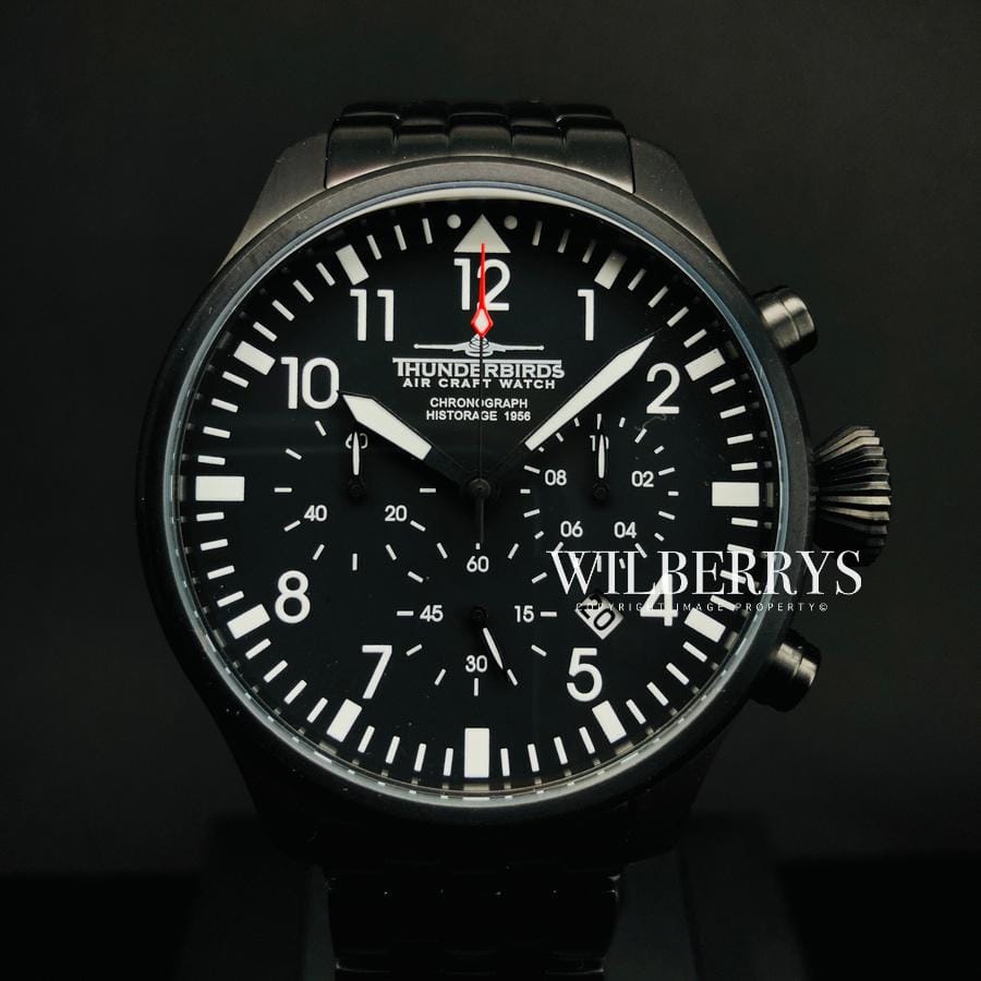 THUNDERBIRDS Men's Historage Chronograph Black Edition Watch image 4