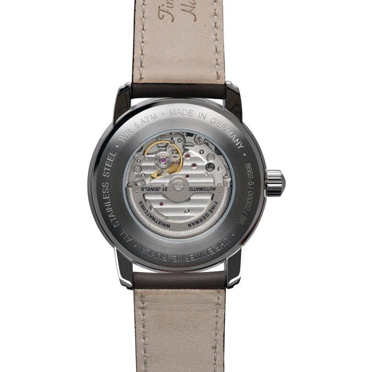 ZEPPELIN Men's New Captains Line Automatic Night-Glow 8662-5 Leather Watch image 2