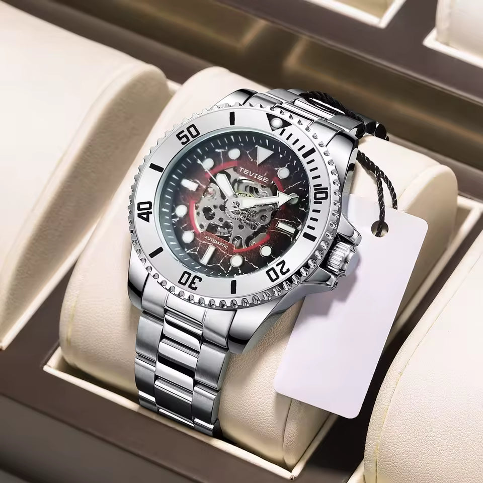 TEVISE Tanker Skeleton Automatic Watch Green image 3