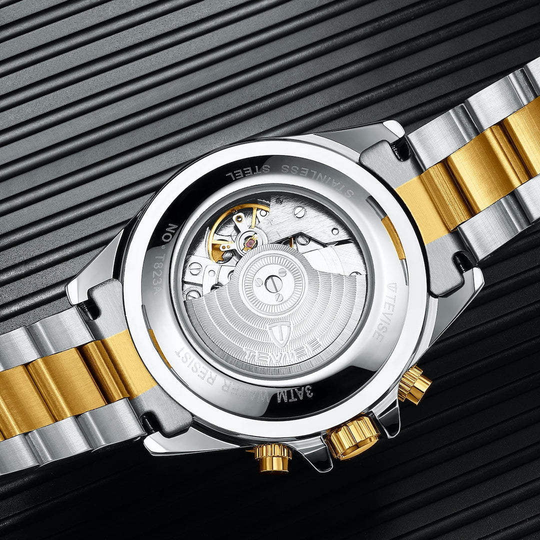 TEVISE Perpetual Automatic Two Tone/Blue Watch image 3