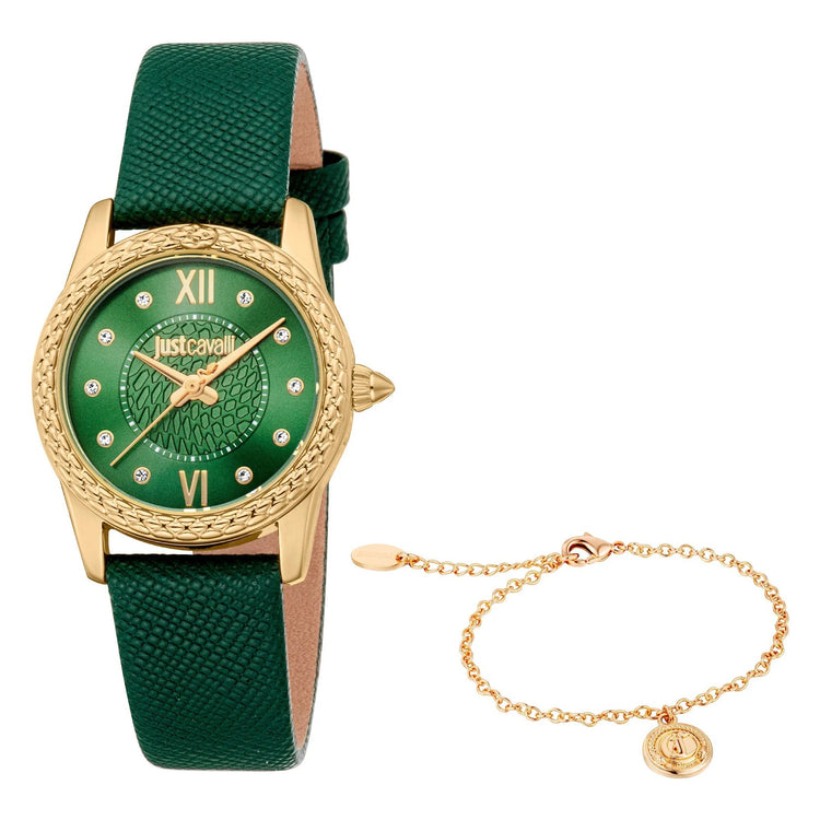 Just Cavalli SET Sublime Animalier Leather Green Yellow Gold image 0