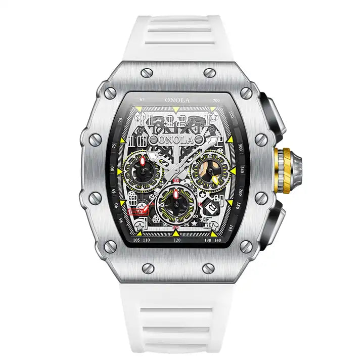 ONOLA Grande Prix Shanghai AUTOMATIC Chronograph Watch - Silver / White image