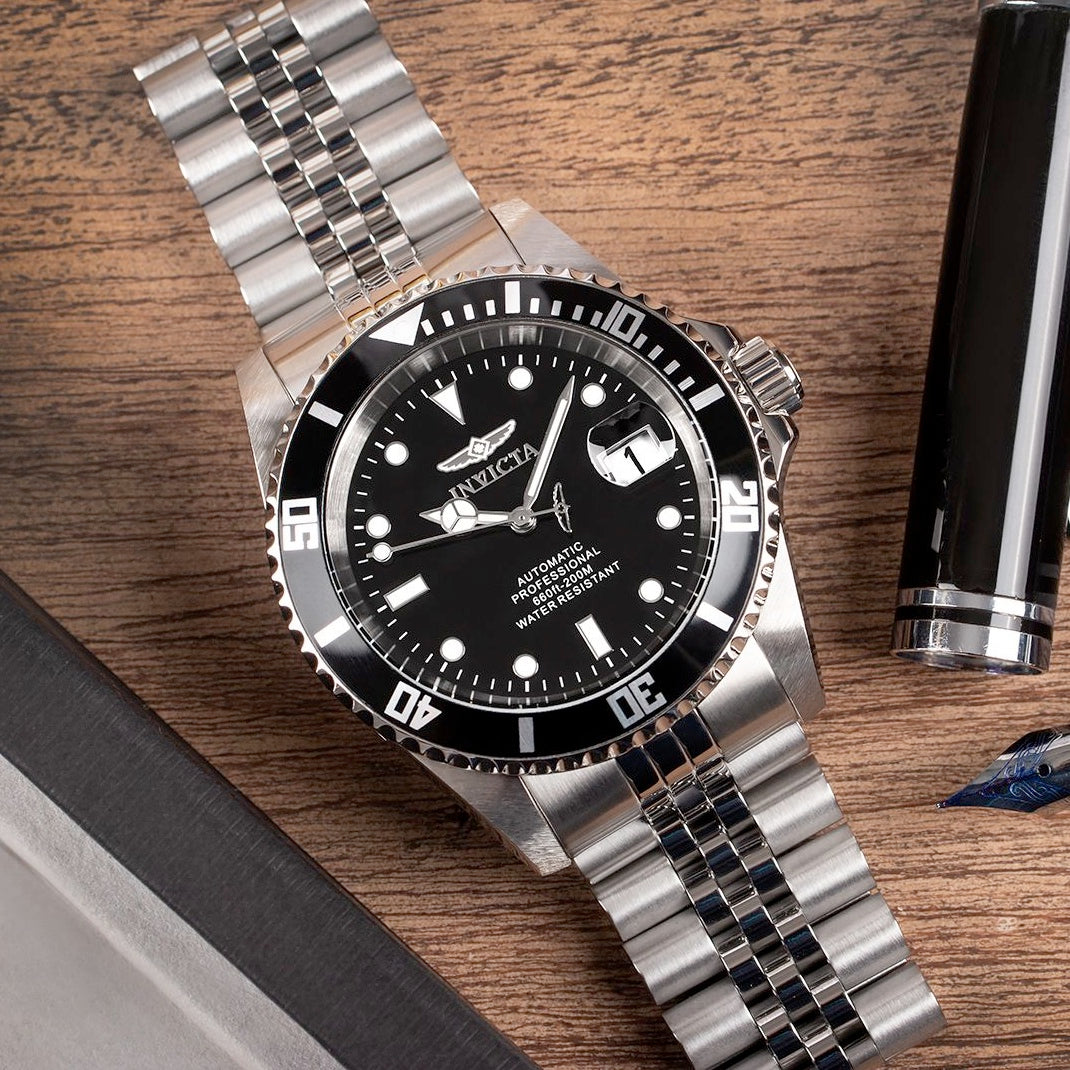 INVICTA Men's Pro Diver 42mm Jubilee Automatic Pro Diver Watch Silver/Black