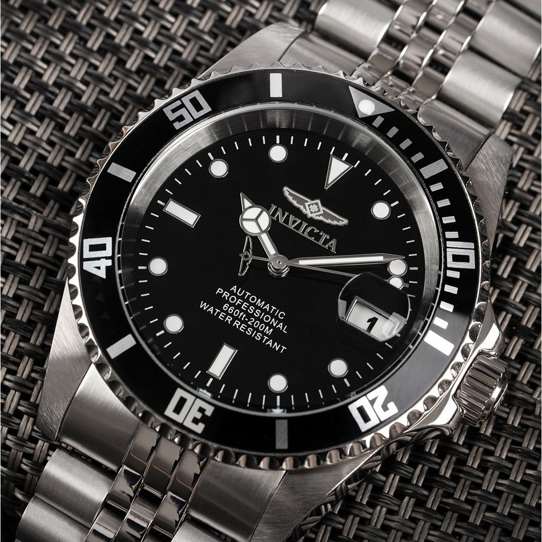 INVICTA Men's Pro Diver 42mm Jubilee Automatic Pro Diver Watch Silver/Black