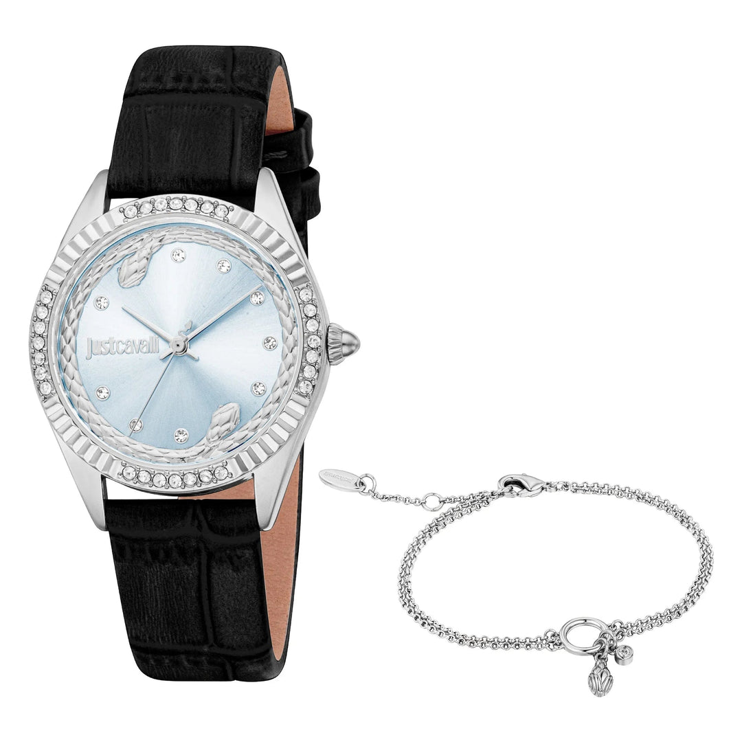 Just Cavalli SET Vittoria Glam Leather Black Light Blue image 0
