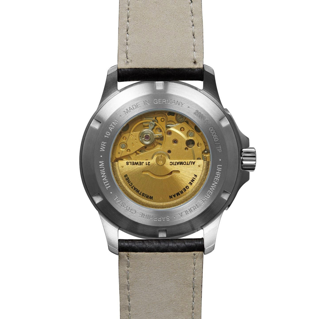 BAUHAUS AVIATION Men’s Titanium Automatic Day Date Watch 28665 image 1