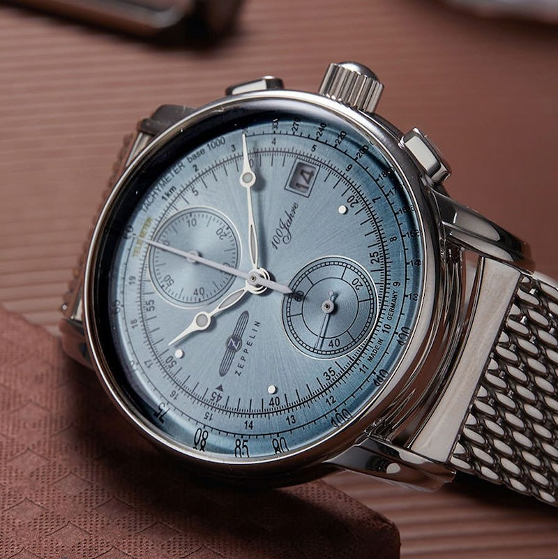 ZEPPELIN Men's 100 Jahre 8670M-4 Chronograph Milanese Bracelet Watch image 2