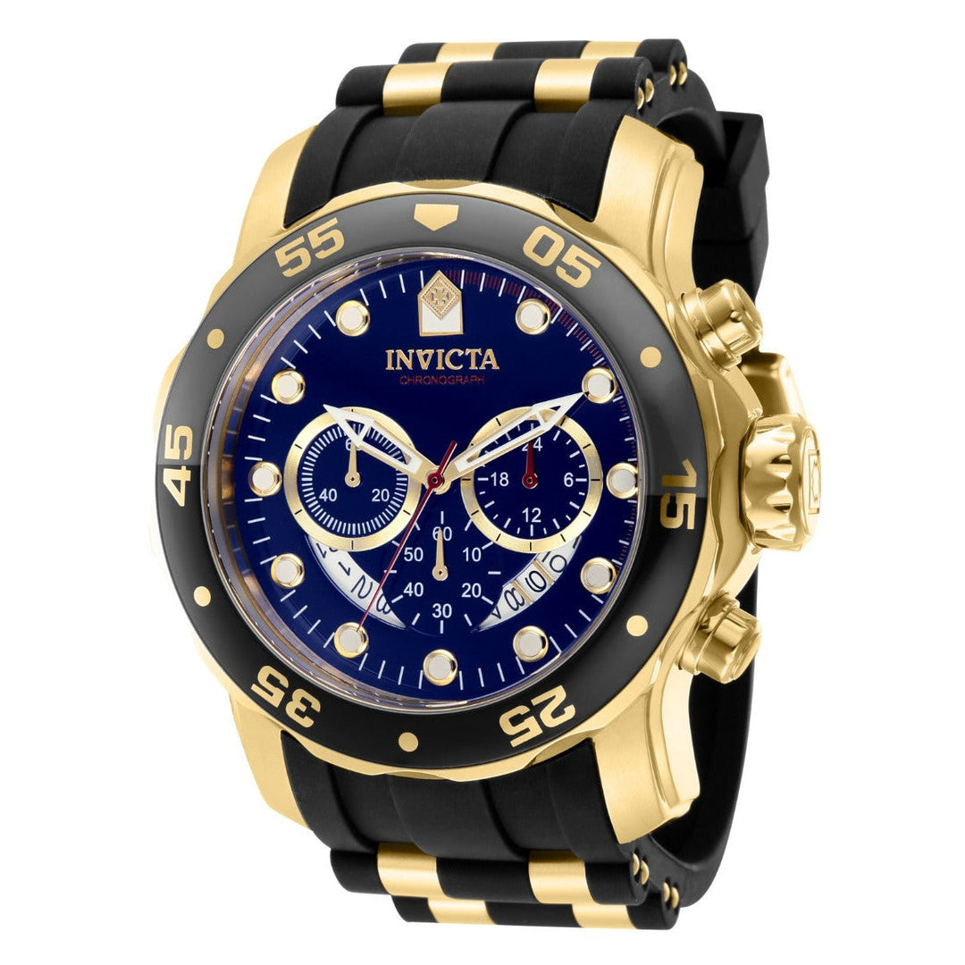 INVICTA Men's Colossus 49.5mm Pro Diver Silicone Blue / Gold Watch