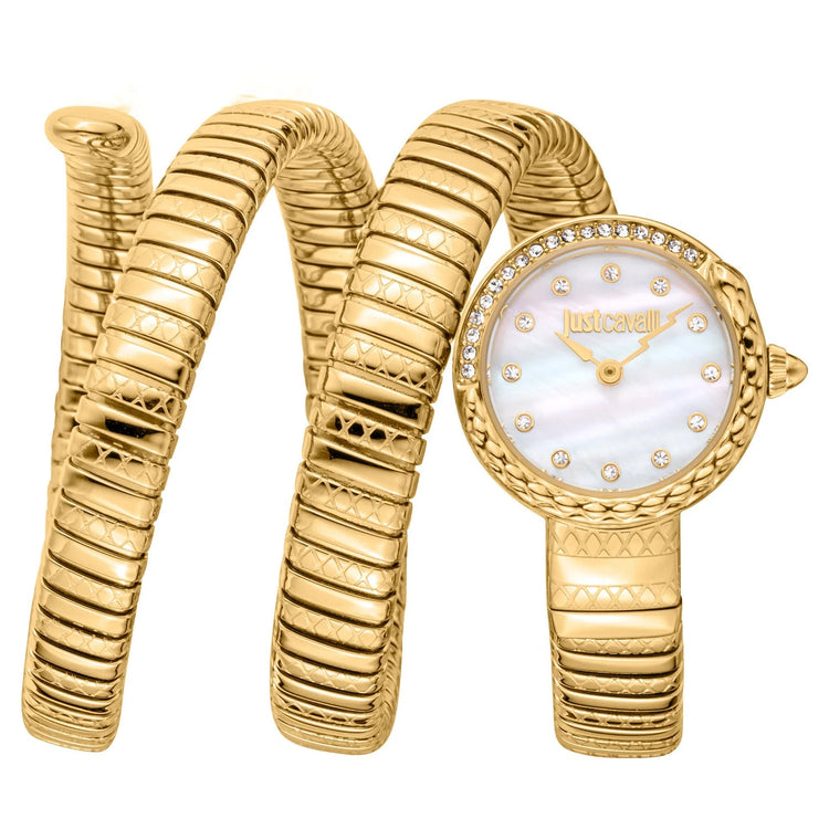 Just Cavalli Signature Snake Enchanting Yellow Gold MOP image 0