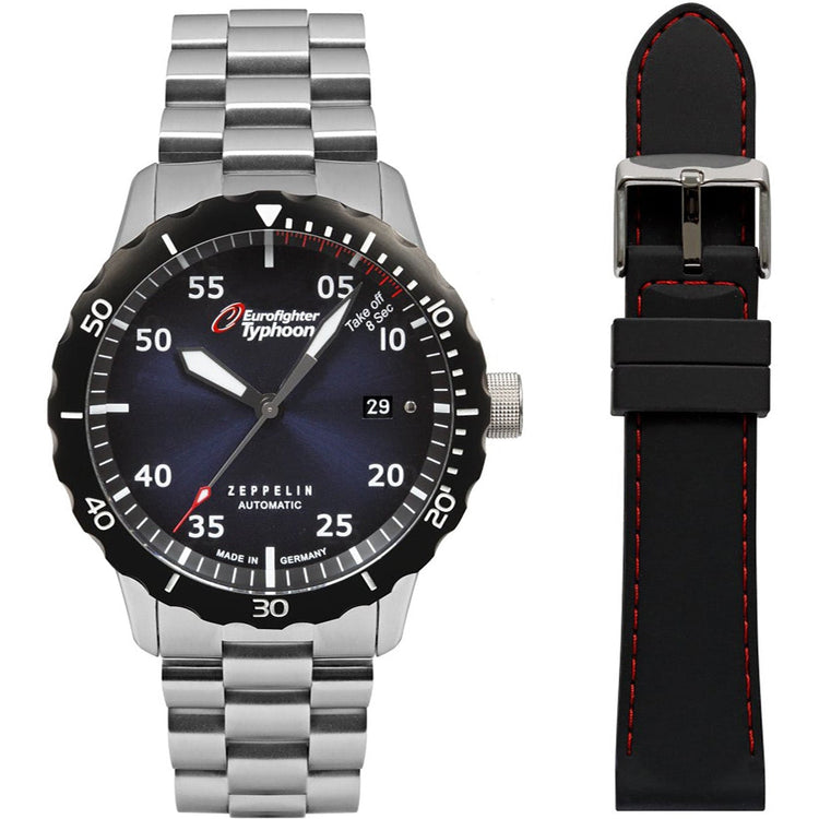 ZEPPELIN Men's Eurofighter Typhoon Automatic 7268M-3 Night-Glow Watch + FREE Leather Strap image 0